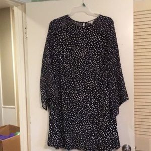 Cato Navy sheer sleeve dress